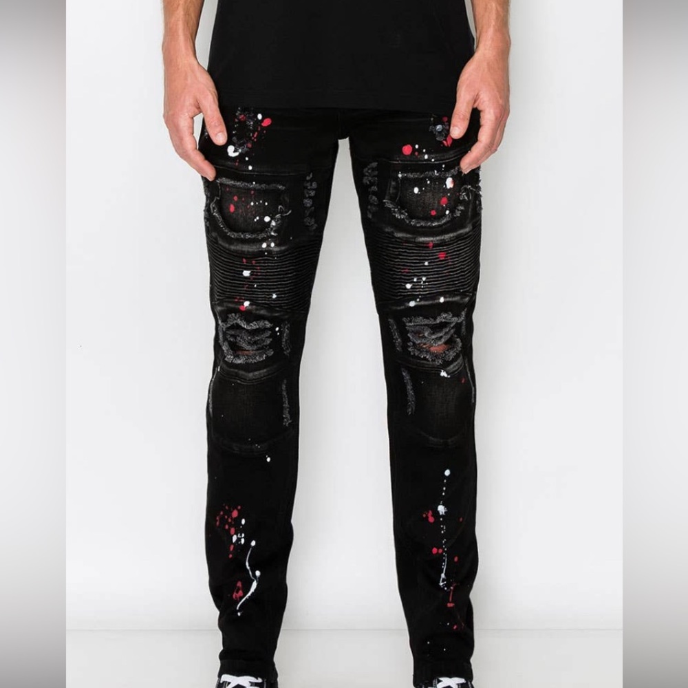 Black Denim Rip Jeans